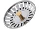 Metal Sink Strainer and Stopper, 8 cm, Silver/Gold