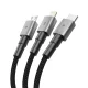 Кабель 3в1 Tech-Protect UltraBoost DNA USB-C / Micro-USB / Lightning 120 см, серый