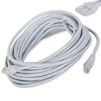 Cat6 LAN Ethernet UTP cable with RJ45 connectors, 10 m, gray