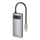 USB-C Хаб Baseus Metal Gleam Series 4in1 (USB 3.0, USB 2.0, HDMI, PD) Серый