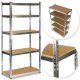 Humberg Hr-853 Metal Storage Shelving Unit 183x90x40 cm, Silver