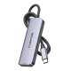 Lention 5in1 Hub USB-C to 4x 5Gbps + 5V-IN 15W (серый)