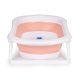 ECOTOYS Foldable Baby Bathtub with Temperature Sensor Drain Plug, Pink