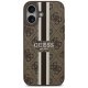 Чехол Guess 4G Printed Stripes с MagSafe для iPhone 17 – коричневый