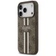 Guess 4G Printed Stripes MagSafe vāciņš iPhone 17 Pro, brūns