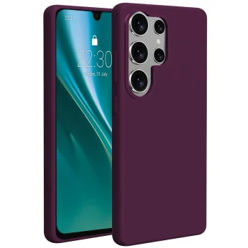 Силиконовый чехол Etteri Silicone Mag для Samsung Galaxy S25 Ultra, темно-вишневый