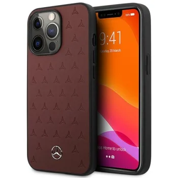 Чехол Mercedes Leather Stars Pattern для iPhone 13 Pro / 13, Красный