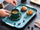 Serving Tray with Handles for Breakfast Coffee and Food, Durable Plastic Butler Tray