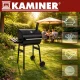 Угольный гриль Kaminer с крышкой и термометром, 82x51x117 см, черный