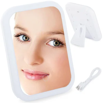 Косметическое зеркало с LED-подсветкой, 15x20 см (цвет микс)