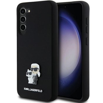Karl Lagerfeld Silicone Karl & Choupette Metal Pin vāciņš Samsung Galaxy S23+ Melns