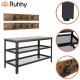 Ruhhy 00027037 Apavu plaukts ar pakaramo un solu, 73cm, Melns/Brūns