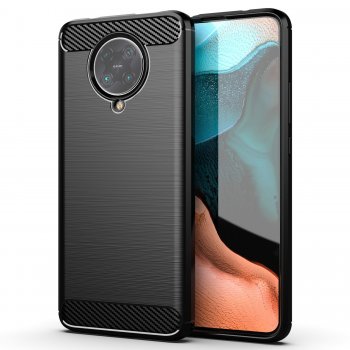 Xiaomi Redmi K30 Pro / Poco F2 Pro Carbon Flexible Cover TPU Case, Black | Telefona Maciņš Vāciņš Apvalks