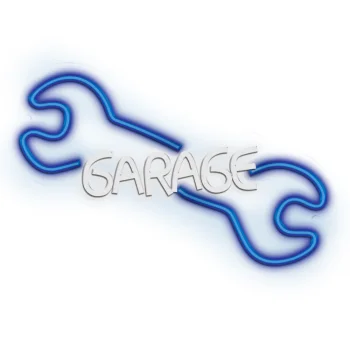 Неоновая LED вывеска Neolia PLEXI GARAGE, голубой/белый