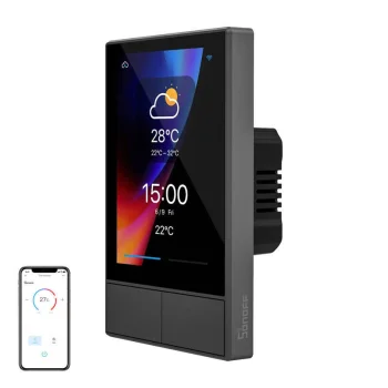 Viedais Wi-Fi vadības panelis SONOFF NSPanel-US (melns, 120mm)