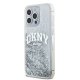 Apple iPhone 15 Pro 6.1\'\' DKNY Liquid Glitter Big Logo Case Cover, White