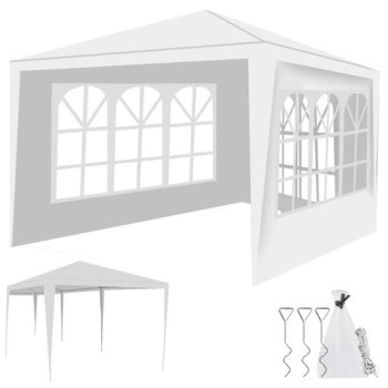 Dārza paviljons 4 sienas 3x3 m balts P12875 | Garden pavilion walls 3x3m white