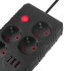 Maclean MCE393 B Pagarinātājs, 4 ligzdas, 3xUSB, 2500W, 3m, Melns