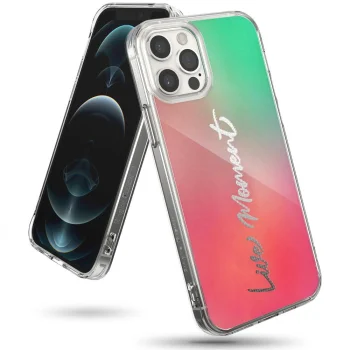 Vāciņš Ringke Fusion Design priekš iPhone 12 Pro Max (GNAP0028), rozā-zaļš