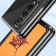 Vāciņš telefonam Samsung Galaxy Z Fold 4 Plating Case ar metālisku rāmi, zils