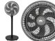 Floor Fan with Oscillation and Adjustable Height, 75W, 34cm, Grey/Black