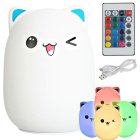 Bērnu Silikona Nakts LED RGB Gaismas Lampa ar Tālvadības Pulti, Kaķis | Kid's Silicone Night Light Lamp
