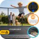 Rectangular Garden Trampoline Neo-Sport 427x305cm with Net and Ladder