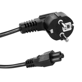 Кабель питания Maclean MCTV-857, 3-pin клевер, вилка EU, 1.5м, черный