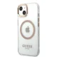 Guess Metal Outline MagSafe vāciņš iPhone 13 - caurspīdīgs ar zelta detaļām