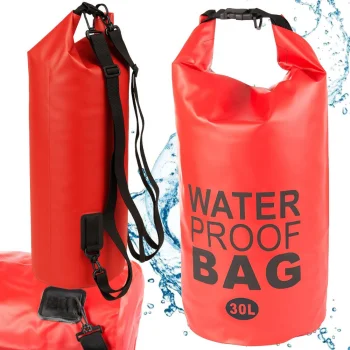 Ūdensnecaurlaidīgs maiss / mugursoma 30L, sarkans
