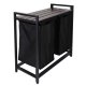 2-Compartment Laundry Hamper with Shelf 76L, Loft Industrial Style