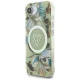 Guess IML Metal Glitter Flowers Triangle MagSafe vāciņš Apple iPhone 16e - Zaļš