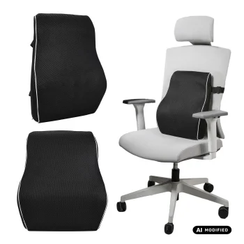 Поясничная подушка Promedix PR-214 с эффектом памяти, 50D, 44x37x12 см, черная