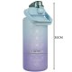 2L Motivational Water Bottle with Time Marker & Straw Trizand 24496, Purple Blue