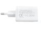 Fast Wall Charger 35W Dual Port USB-C and USB-A with Cable, White