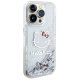 Hello Kitty iPhone 15 Pro Case Liquid Glitter Charms Kitty Head, Silver