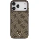 Чехол Guess Leather 4G Triangle Strass MagSafe для iPhone 17 / 18 Pro Max, коричневый
