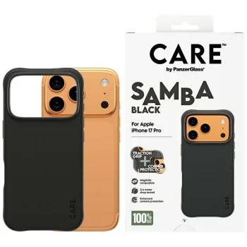 CARE by PanzerGlass Fashionable Samba MagSafe maciņš iPhone 17 Pro – melns | Phone Case Cover