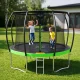 Садовый батут для детей 4FIZJO PRO 312 см 10FT, зелено-черный