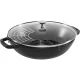 Staub Cast Iron Wok with Glass Lid 30 cm, 4.19 L, Black