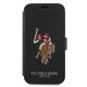 Apple iPhone 12 / 12 Pro 6.1\" US Polo Embroidery Collection Book Case Cover (USFLBKP12MPUGFLBK), Black
