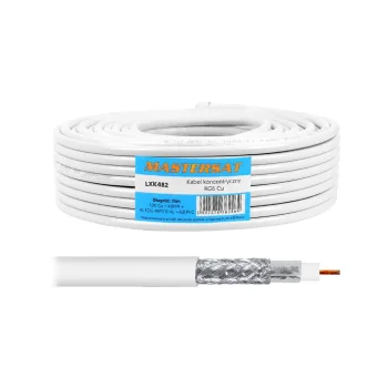 Коаксиальный кабель Mastersat RG6 1Cu 48x0,12AL, 25 м, белый