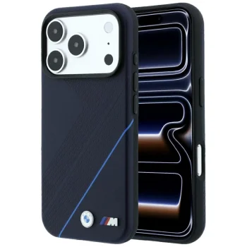 Чехол BMW M Tire Track Blue Line MagSafe для iPhone 17 / 18 Pro Max, Navy Blue