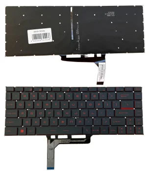 Клавиатура MSI GF63 / GS65 / PS63 с красной подсветкой (US), черная