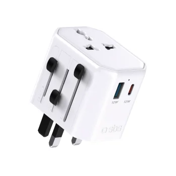 Универсальный дорожный адаптер SBS TEADAPTUSBTCUNI USB-C / USB-A, белый