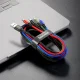 Baseus Rapid USB to Lightning / 2x USB Type C / micro USB Nylon Braided Cable 3.5A, 1.2m | Lādētājvads Datu Kabelis...