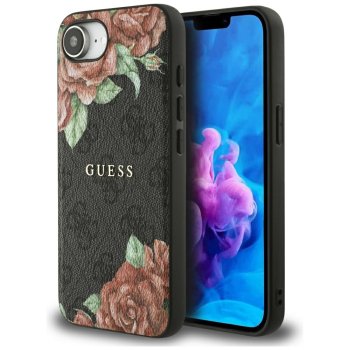 Guess 4G Flowers Print MagSafe Case for iPhone 16e Black