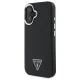 Guess iPhone 16 Plus vāciņš Grained Triangle MagSafe, melns