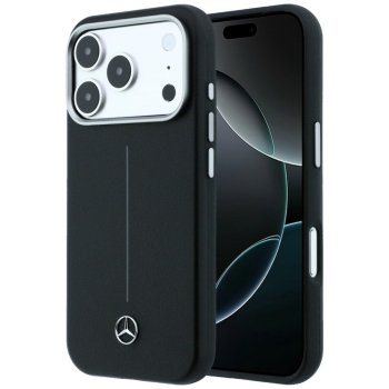 Чехол Mercedes Leather Semi Wrap Iconic Line MagSafe для iPhone 17 Pro Max Черный