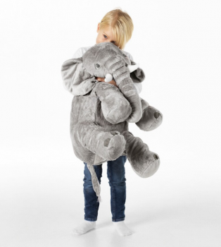 Plīša Mīksta Bērnu Rotaļlieta Zilonis, 60cm/50cm | Plush Gray Elephant Toy